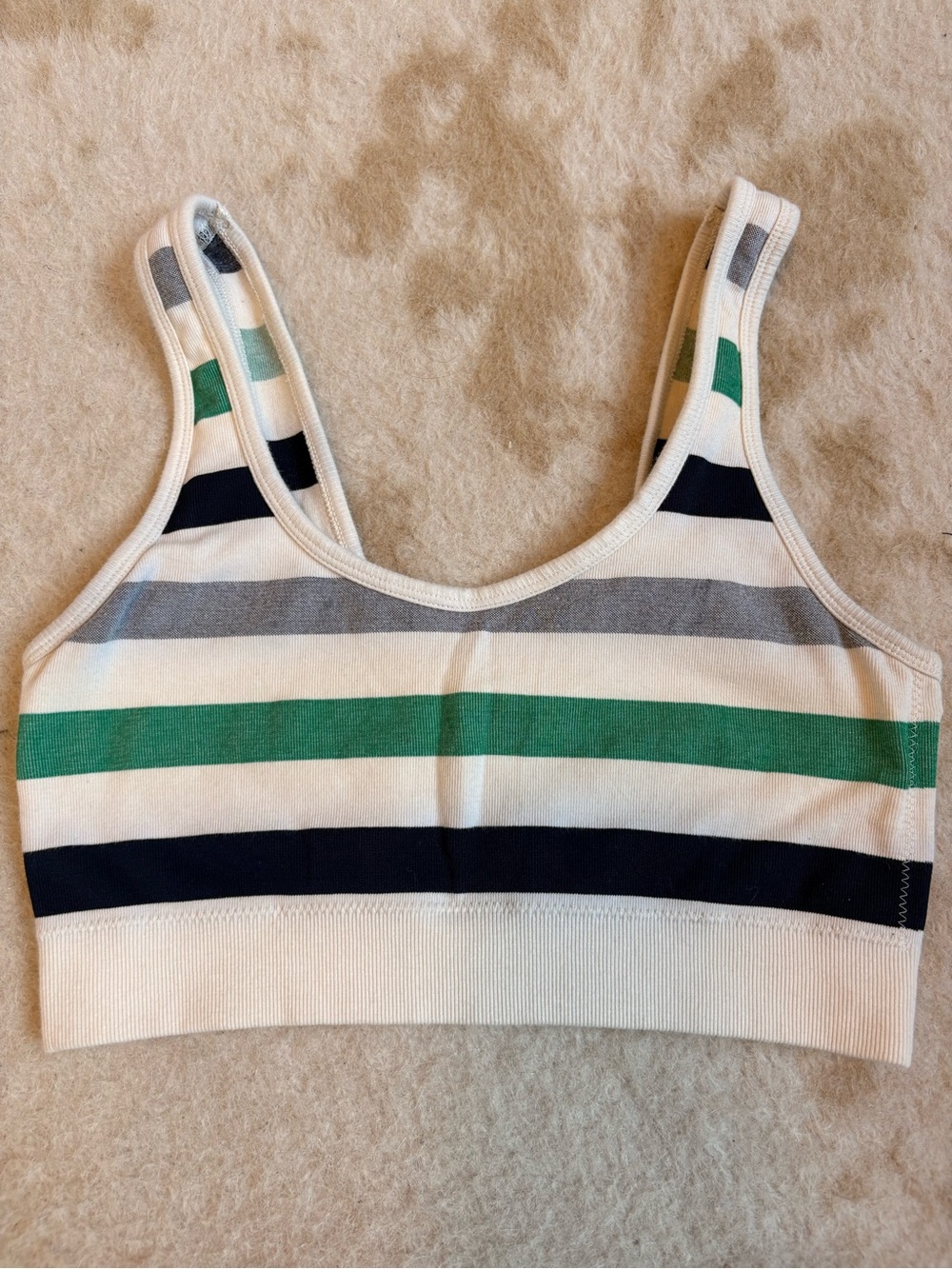 Aerie Bralette in Cream & Navy